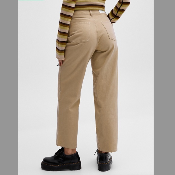 Fawn light brown organic cotton high rise straight leg jeans NWT - Picture 2 of 9